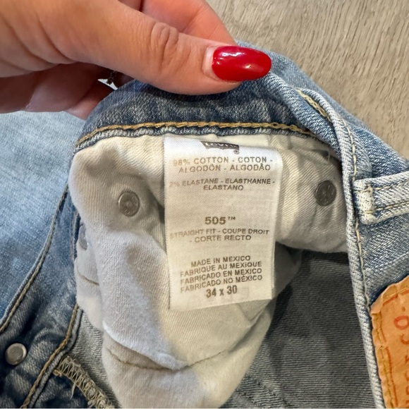 Levi's Men's 505 Original Fit 34x30 Blue Jeans 00505-2765 - Picture 6 of 7